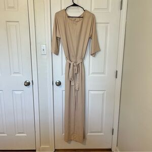 cream casual jumpsuit no brand no size (see measurements)